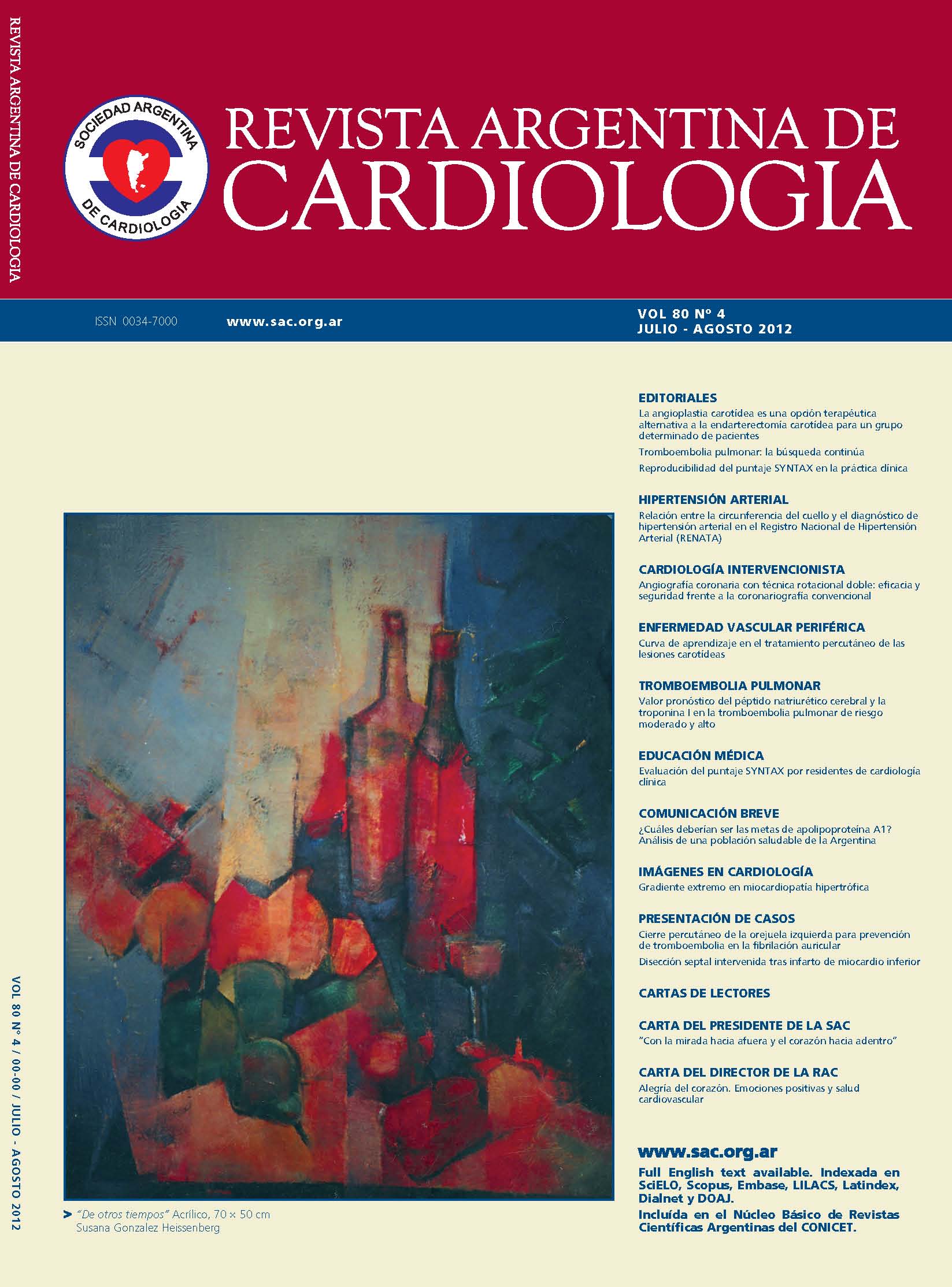 					Ver Rev Argent Cardiol 2012 Vol. 80 Nro. 4
				